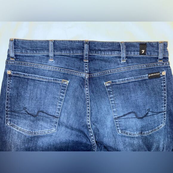 7 For All Mankind Men’s Blue Jeans Adrien Fit 36x32 - Picture 6 of 8